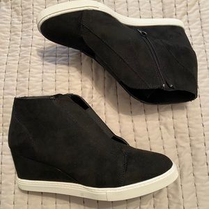 Black Wedge Sneakers